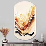 Burnt Orange Waves Abstract IV - Asymmetric Metal Wall Art