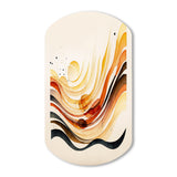 Burnt Orange Waves Abstract IV - Asymmetric Metal Wall Art