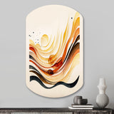 Burnt Orange Waves Abstract IV - Asymmetric Metal Wall Art