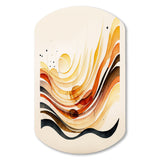 Burnt Orange Waves Abstract IV - Asymmetric Metal Wall Art