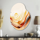 Burnt Orange Waves Abstract IV - Asymmetric Metal Wall Art