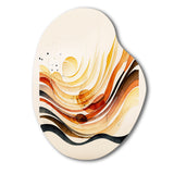 Burnt Orange Waves Abstract IV - Asymmetric Metal Wall Art