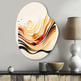 Burnt Orange Waves Abstract IV - Asymmetric Metal Wall Art