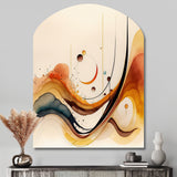 Burnt Orange Waves Abstract V - Asymmetric Metal Wall Art