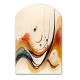 Burnt Orange Waves Abstract V - Asymmetric Metal Wall Art