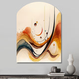 Burnt Orange Waves Abstract V - Asymmetric Metal Wall Art