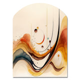 Burnt Orange Waves Abstract V - Asymmetric Metal Wall Art