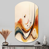 Burnt Orange Waves Abstract V - Asymmetric Metal Wall Art