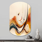 Burnt Orange Waves Abstract V - Asymmetric Metal Wall Art