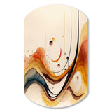 Burnt Orange Waves Abstract V - Asymmetric Metal Wall Art