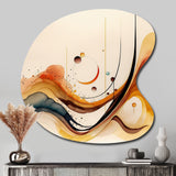 Burnt Orange Waves Abstract V - Asymmetric Metal Wall Art