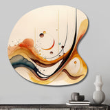 Burnt Orange Waves Abstract V - Asymmetric Metal Wall Art