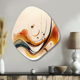 Burnt Orange Waves Abstract V - Asymmetric Metal Wall Art