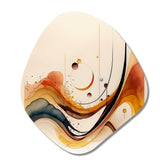 Burnt Orange Waves Abstract V - Asymmetric Metal Wall Art