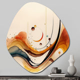 Burnt Orange Waves Abstract V - Asymmetric Metal Wall Art