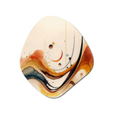 Burnt Orange Waves Abstract V - Asymmetric Metal Wall Art