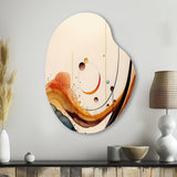 Burnt Orange Waves Abstract V - Asymmetric Metal Wall Art