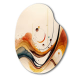 Burnt Orange Waves Abstract V - Asymmetric Metal Wall Art