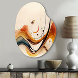 Burnt Orange Waves Abstract V - Asymmetric Metal Wall Art