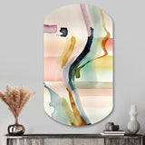 Multi-Color Abstract Waves III - Asymmetric Metal Wall Art