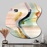 Multi-Color Abstract Waves III - Asymmetric Metal Wall Art