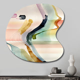 Multi-Color Abstract Waves III - Asymmetric Metal Wall Art