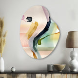 Multi-Color Abstract Waves III - Asymmetric Metal Wall Art