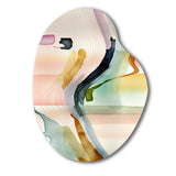 Multi-Color Abstract Waves III - Asymmetric Metal Wall Art