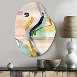 Multi-Color Abstract Waves III - Asymmetric Metal Wall Art