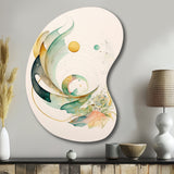 Green Abstract Swirl - Asymmetric Metal Wall Art