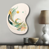 Green Abstract Swirl - Asymmetric Metal Wall Art