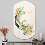 Green Abstract Swirl - Asymmetric Metal Wall Art