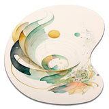 Green Abstract Swirl - Asymmetric Metal Wall Art