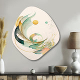 Green Abstract Swirl - Asymmetric Metal Wall Art