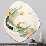 Green Abstract Swirl - Asymmetric Metal Wall Art