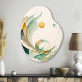 Green Abstract Swirl - Asymmetric Metal Wall Art