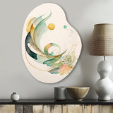 Green Abstract Swirl - Asymmetric Metal Wall Art