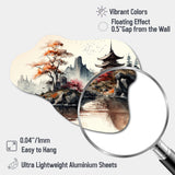 Watercolor Japenese Landscape I - Asymmetric Metal Wall Art