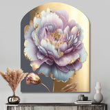 Purple Hue Single Flower I - Asymmetric Metal Wall Art