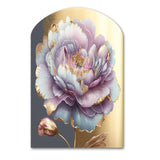 Purple Hue Single Flower I - Asymmetric Metal Wall Art