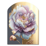 Purple Hue Single Flower I - Asymmetric Metal Wall Art