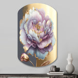 Purple Hue Single Flower I - Asymmetric Metal Wall Art