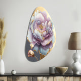 Purple Hue Single Flower I - Asymmetric Metal Wall Art