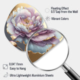 Purple Hue Single Flower I - Asymmetric Metal Wall Art