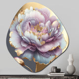 Purple Hue Single Flower I - Asymmetric Metal Wall Art