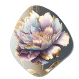 Purple Hue Single Flower II - Asymmetric Metal Wall Art