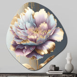 Purple Hue Single Flower II - Asymmetric Metal Wall Art