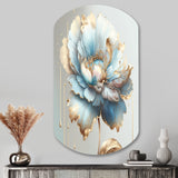 Chic Blue Blooming Flower I - Asymmetric Metal Wall Art