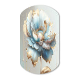 Chic Blue Blooming Flower I - Asymmetric Metal Wall Art