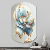 Chic Blue Blooming Flower I - Asymmetric Metal Wall Art